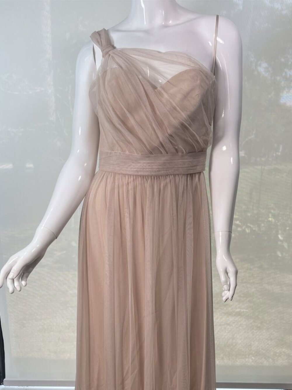 Amsale One Shoulder Blush Gown Bridesmaid Formal Evening size 6